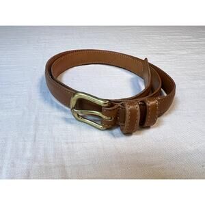 COACH British Tan Leather Belt Womans Medium Brass Buckle